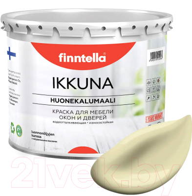 Краска Finntella Ikkuna Cocktail / F-34-1-3-FL119 (2.7л, жемчужно-белый, матовый)