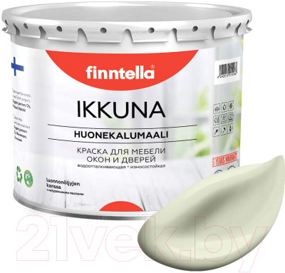 Краска Finntella Ikkuna Lootus / F-34-1-3-FL122 (2.7л, пастельно зеленовато-желтый, матовый)
