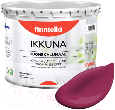 Краска Finntella Ikkuna Kirsikka / F-34-1-3-FL126 (2.7л, светлая вишня, матовый)
