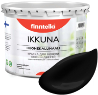 Краска Finntella Ikkuna Musta / F-34-1-3-FL135 (2.7л, черный, матовый) - 