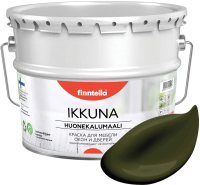 Краска Finntella Ikkuna Kombu / F-34-1-9-FL020 (9л, буро-зеленый, матовый) - 