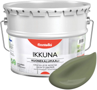 Краска Finntella Ikkuna Oliivi / F-34-1-9-FL021 (9л, темно-зеленый, матовый) - 