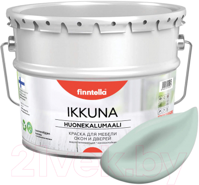 Краска Finntella Ikkuna Paistaa / F-34-1-9-FL038 (9л, бледно-бирюзовый, матовый)