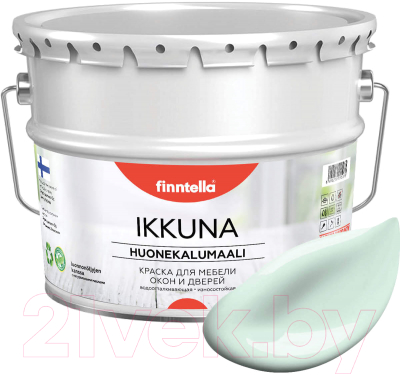 Краска Finntella Ikkuna Lintu / F-34-1-9-FL040 (9л, бледно-бирюзовый, матовый)