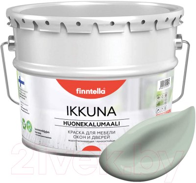 Краска Finntella Ikkuna Meditaatio / F-34-1-9-FL043 (9л, серо-зеленый, матовый)