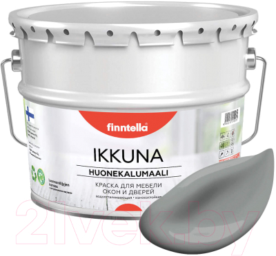 Краска Finntella Ikkuna Tiina / F-34-1-9-FL058 (9л, темно-серый, матовый)