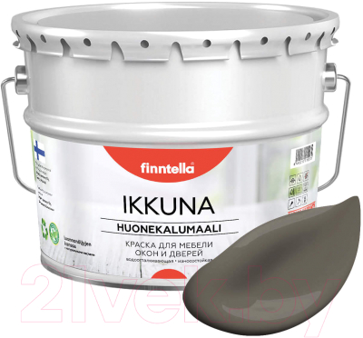 Краска Finntella Ikkuna Mutteri / F-34-1-9-FL073 (9л, коричневый, матовый)