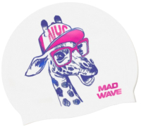 Шапочка для плавания Mad Wave Giraffe (белый) - 