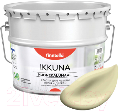 Краска Finntella Ikkuna Cocktail / F-34-1-9-FL119 (9л, жемчужно-белый, матовый)