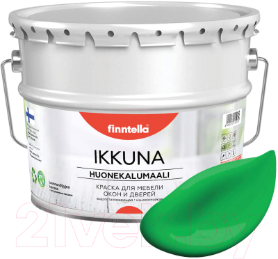 Краска Finntella Ikkuna Niitty / F-34-1-9-FL131 (9л, луговой зеленый, матовый)