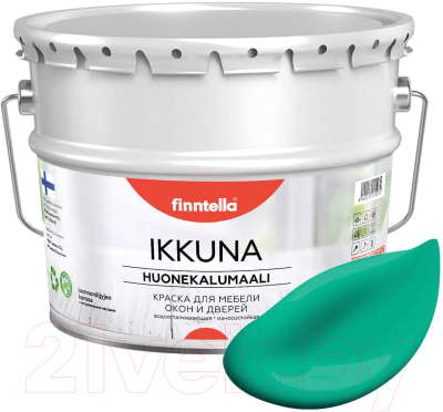Краска Finntella Ikkuna Smaragdi / F-34-1-9-FL132 (9л, изумрудный, матовый)