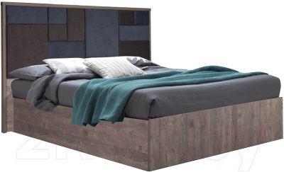 Двуспальная кровать Мебель-КМК 1600 Монако 0673.2 (сосна натуральная/Olimp 11/Olimp 10)