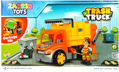 Мусоровоз игрушечный Zarrin Toys Trash Truck / F3