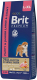 Сухой корм для собак Brit Premium Dog Puppy and Junior Large and Giant с курицей / 5049981 (15кг) - 