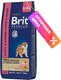 Сухой корм для собак Brit Premium Dog Puppy and Junior Large and Giant с курицей / 5049981 (15кг) - 