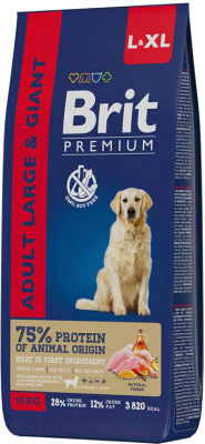 Сухой корм для собак Brit Premium Dog Adult Large and Giant с курицей / 5050017 (15кг)