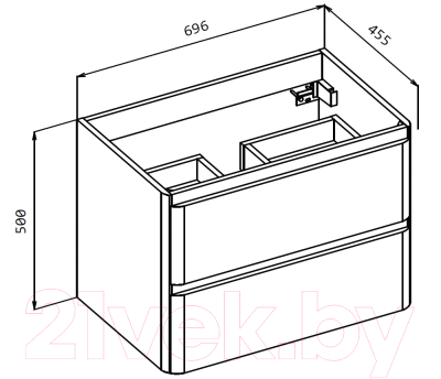 Купить Тумба под умывальник BelBagno ALBANO-700-2C-SO-BL  