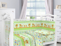 Комплект постельный для малышей Fun Ecotex Мишутка и зайка / 10302/1 (зеленый) - 