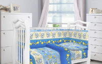 Комплект постельный для малышей Fun Ecotex Сонный мишка / 10303/1  (голубой) - 