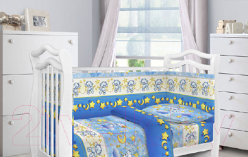 Комплект постельный для малышей Fun Ecotex Сонный мишка / 10303/1  (голубой)