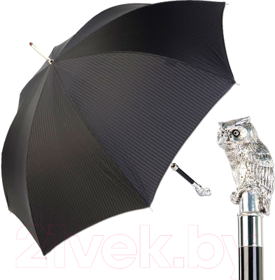 Зонт-трость Pasotti Owl Silver Codino Black