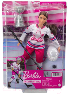 Кукла с аксессуарами Barbie Хоккеистка / HFG74