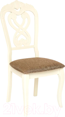 Стул Tetchair Andromeda 47x55.5x107 (дерево гевея/Ivory White/ткань коричневая)