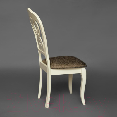 Стул Tetchair Andromeda 47x55.5x107 (дерево гевея/Ivory White/ткань коричневая)