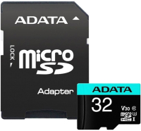 

Карта памяти A-data, Premier Pro microSDHC 32GB с адаптером (AUSDH32GUI3V30SA2-RA1)