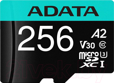 Карта памяти A-data Premier Pro microSDXC 256GB с адаптером (AUSDX256GUI3V30SA2-RA1)