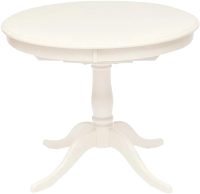 Обеденный стол Tetchair Siena раскладной 90+30x90x75 (дерево гевея/Ivory White/слоновая кость) - 