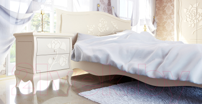 Двуспальная кровать Мебель-Неман Астория МН-218-01-180 (кремовый)