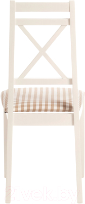 Стул Tetchair Picasso 45x53x97 (дерево гевея/Ivory White/слоновая кость/ткань клетка мелкая)