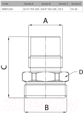 Изображение товара Ниппель APE Евроконический 980 1/2x3/4 / 39801234