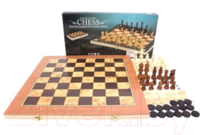 Набор настольных игр Наша игрушка Шахматы, шашки, нарды 3 в 1 / CJ835