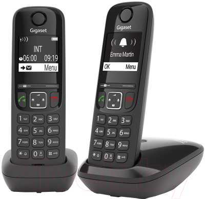 Беспроводной телефон Gigaset AS690 DUO (черный)