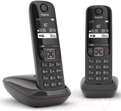 Беспроводной телефон Gigaset AS690 DUO (черный)