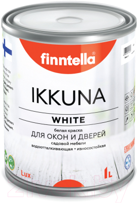 Краска Finntella Ikkuna для деревянных окон и дверей / F-34-0-3 (2.7л, белый)