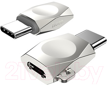 Адаптер Hoco UA8 Type-C-USB (серебристый)