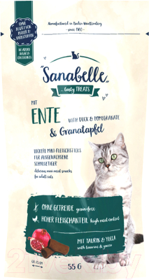 Лакомство для кошек Bosch Petfood Sanabelle & Duck Pomegranate (55г)