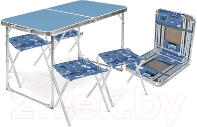Комплект складной мебели Ника ССТ-К2 (голубой/джинс)