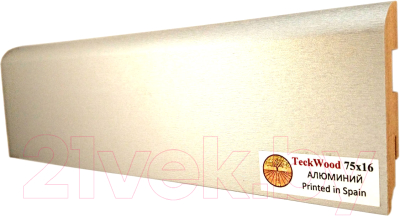 Плинтус Teckwood МДФ 75x16x2150 (алюминий)