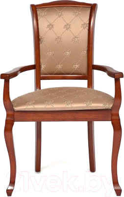 Стул Tetchair Geneva 60x54x96 (дерево гевея/MAF Brown/ткань золотистые цветы)