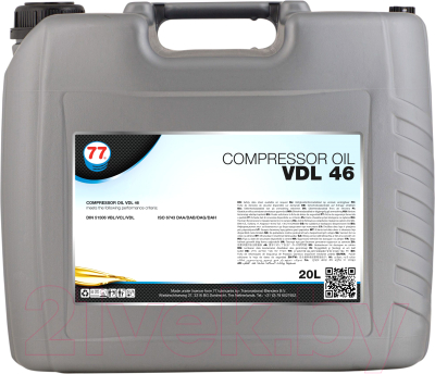 Индустриальное масло 77 Lubricants Compressor Oil VDL 46 / 700486 (20л)