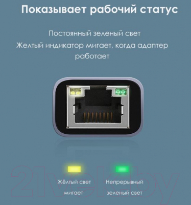 Сетевой адаптер Ugreen CM199 / 50737 (серый)