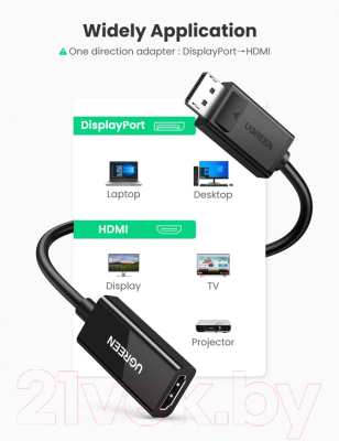 Кабель Ugreen DP To HDMI MM137 / 70694