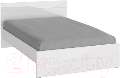 Полуторная кровать НК Мебель Gloss 140x200 / 72374515 (белый/белый глянец)