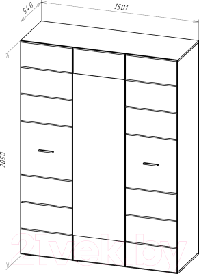 Шкаф НК Мебель Gloss 3-х дверный / 72374528 (белый/белый глянец)