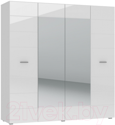 Шкаф НК Мебель Gloss 4-х дверный / 72374529 (белый/белый глянец)