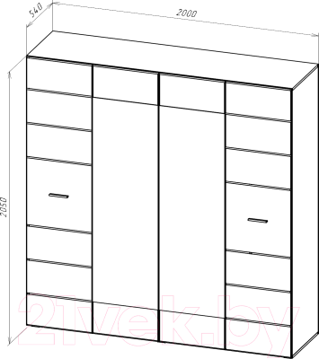Шкаф НК Мебель Gloss 4-х дверный / 72374529 (белый/белый глянец)